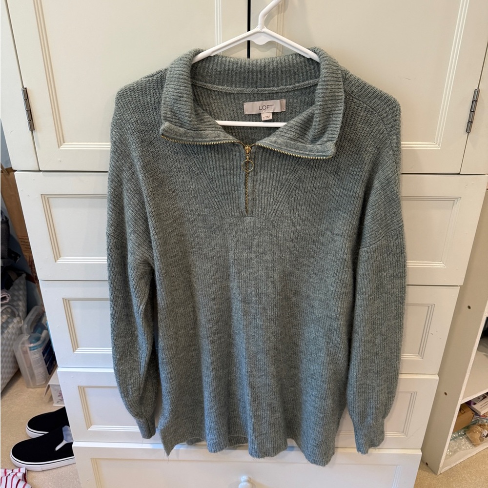 LOFT Women's Green Cowl Neck Sweater